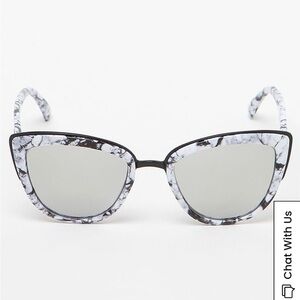 Quay My Girl Cat-Eye White and Silver Sunglasses